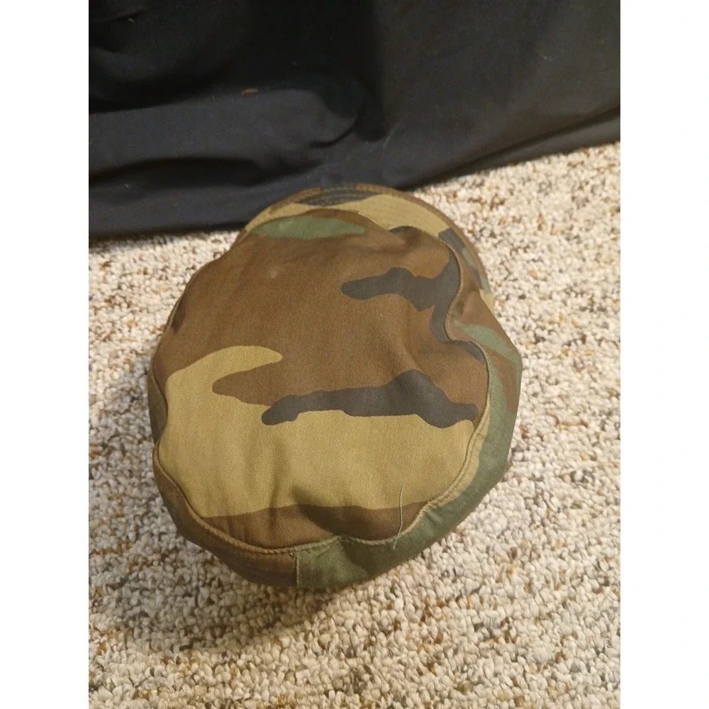 Vintage‎ Woodland Camo Field Hat Cap Camouflage Fitted Size 7 3/8 Atlas Headwear